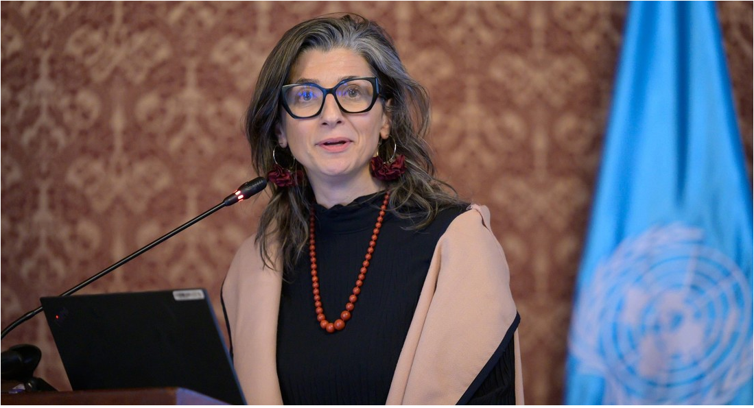 Francesca Albanese, relatora especial de la ONU para Palestina, en Bogotá, Colombia el 15 de julio de 2025 X @CancilleriaCol
