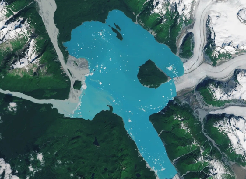Así quedó la isla en Alaska tras el deshielo.