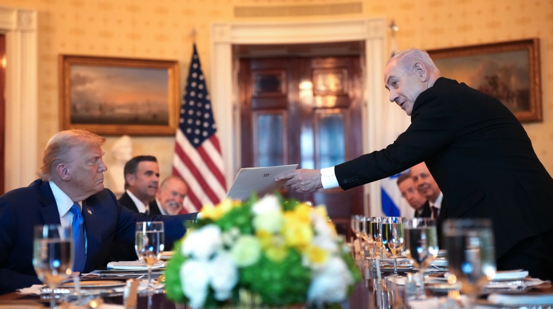 Presidentes de EE.UU. e Israel, Donald Trump y Benjamín Netanyahu, en Washington D.C., 7 de julio del 2024. Andrew Harnik/Getty Images