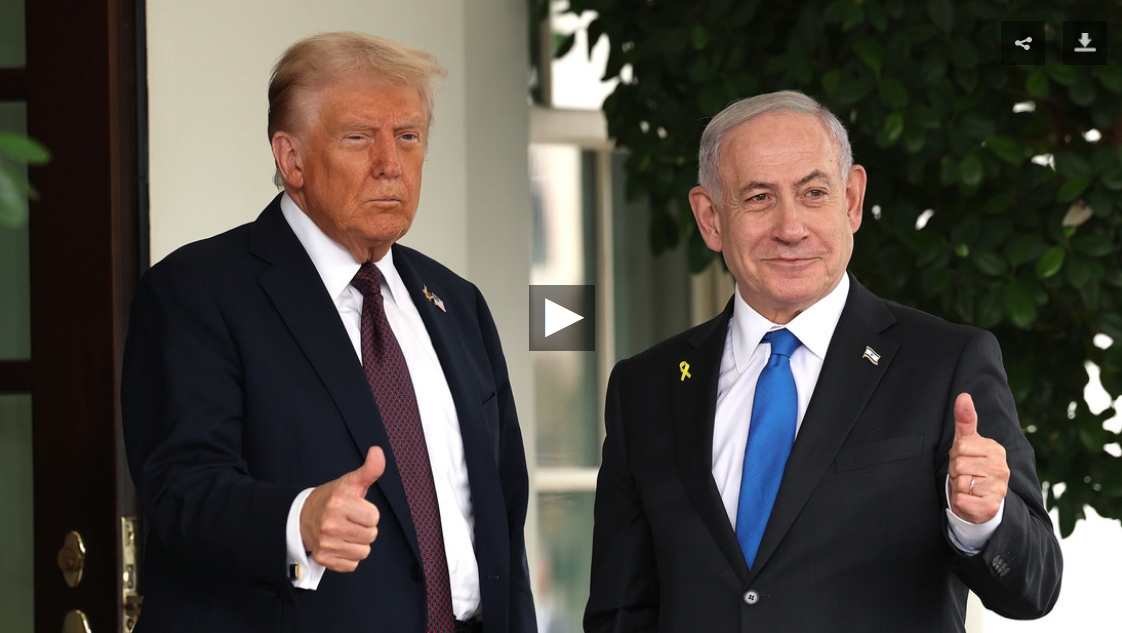 El primer ministro israelí, Benjamín Netanyahu, y el presidente estadounidense, Donald Trump, 29 de septiembre de 2025. Win McNamee / Gettyimages.ru