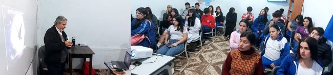 Alumnos del turno tarde 1er., 2do., y 3er curso de la media