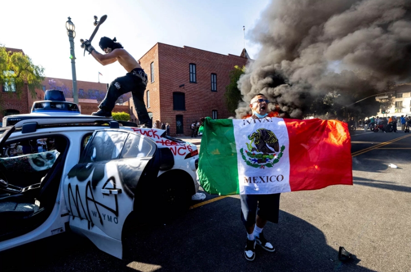 Protestas en Los Ángeles contra las razzias de ICE en junio de 2025. Foto: Jill Connelly, Reuters