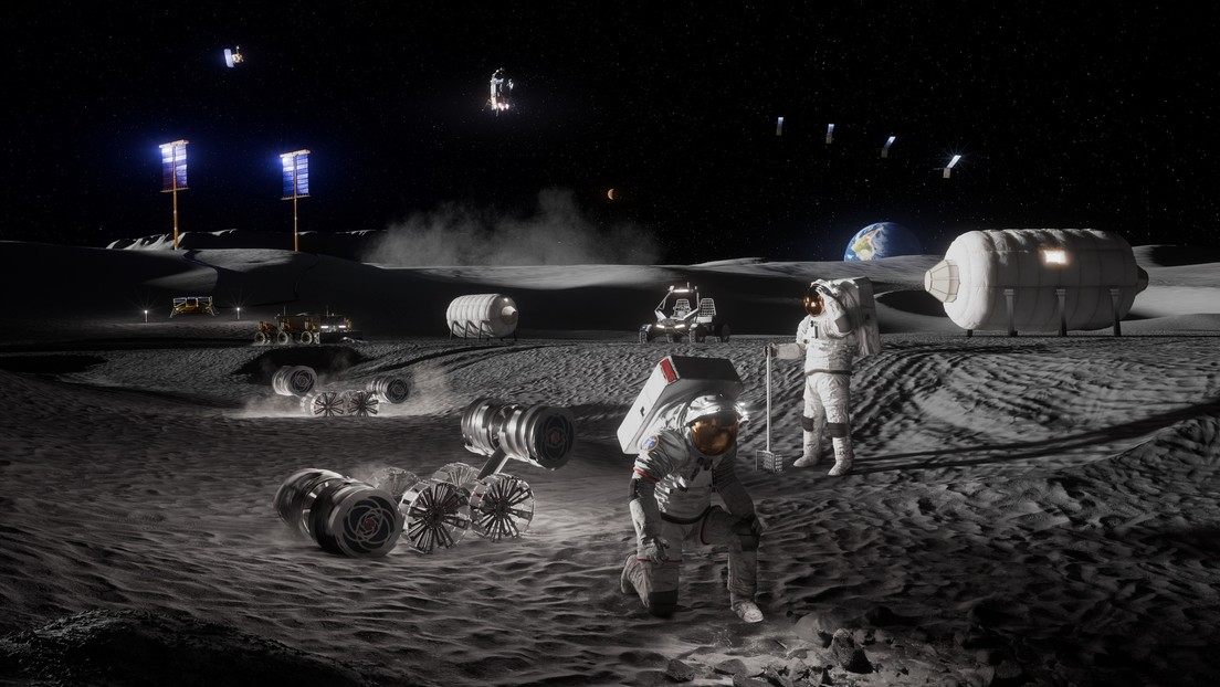 Imagen conceptual de la futura base lunar. NASA