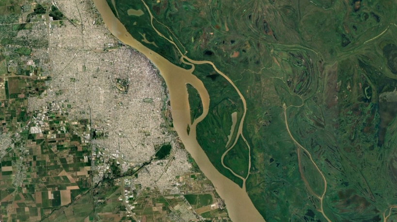 Río Paraná, Argentina, 2026 Google Earth