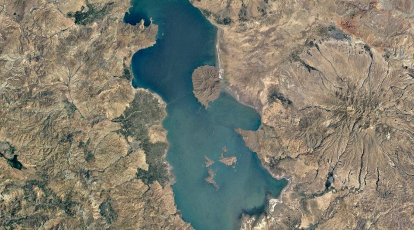 Lago Urmia, Irán, 1990 Google Earth