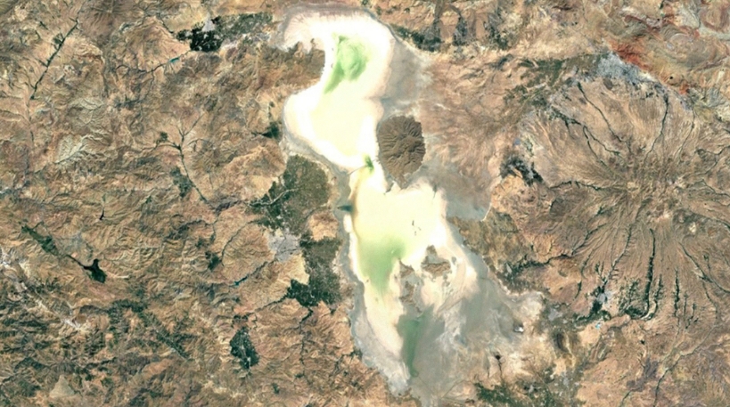 Lago Urmia, Irán, 2026 Google Earth