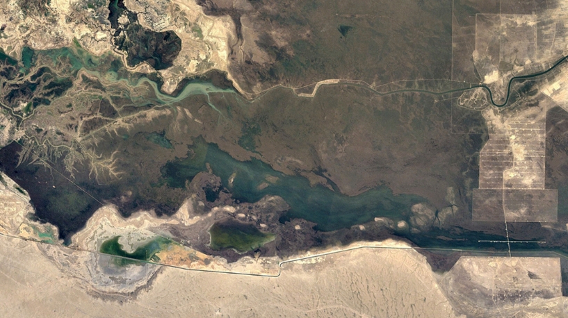 Marismas de Al Chibayish, Irak, 1984 Google Earth