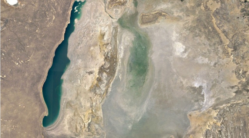 Mar del Sur de Aral, Uzbekistán, 2020 Google Earth